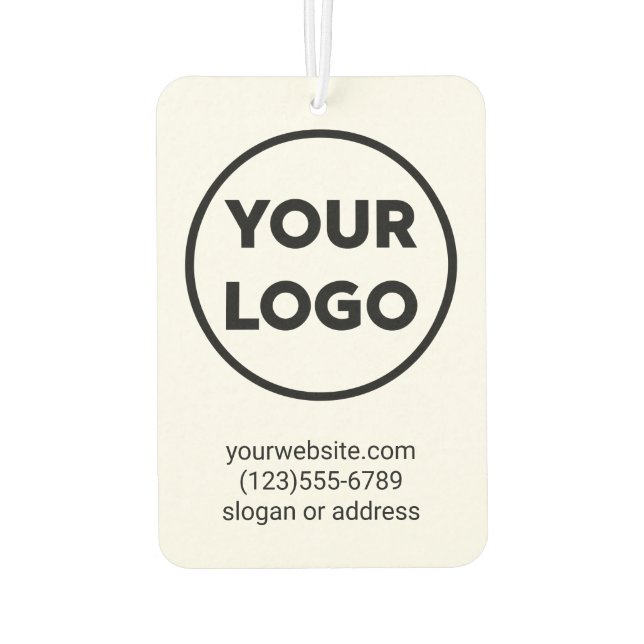 Custom Business Logo and Contact Info Promotional Air Freshener (Back)