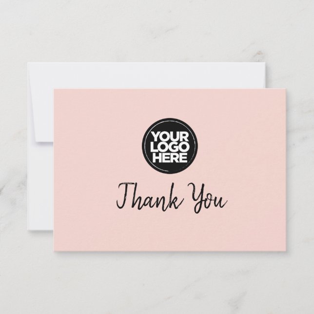 Custom Business Logo And Message Thank You Card (Front)