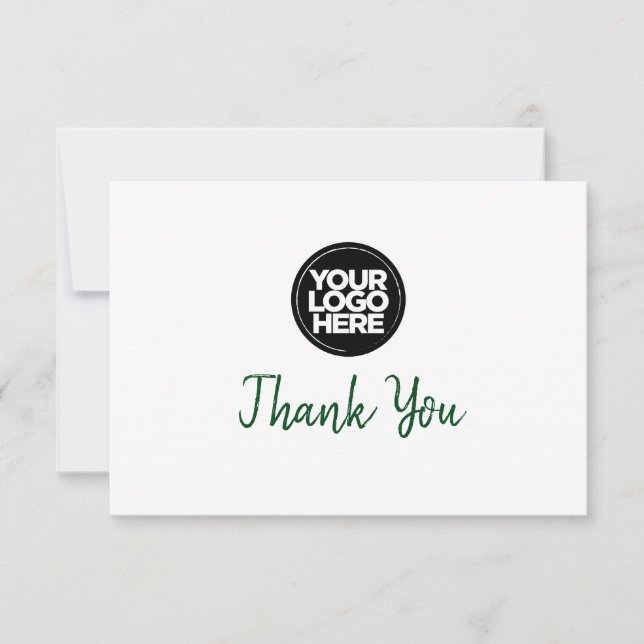 Custom Business Logo And Message Thank You Card (Front)