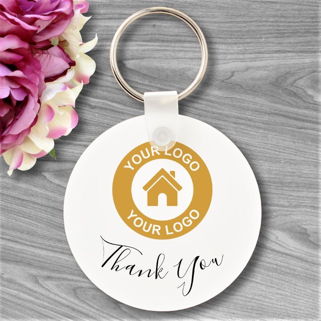Custom Business Logo And Message Thank You Keychai Keychain (Creator Uploaded)