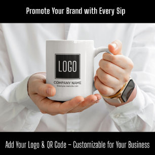 Custom Business Logo and QR Code Personalized Mug