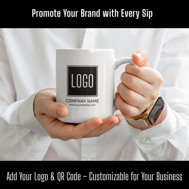 Custom Business Logo and QR Code Personalized Mug (Creator Uploaded)