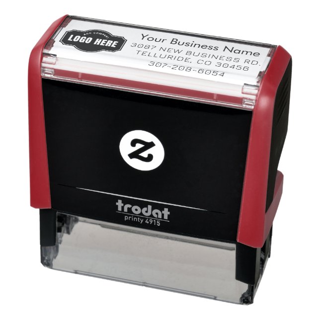 Custom Business Logo and Return Address Self-inking Stamp (Product)