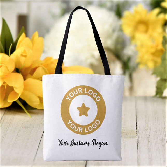 Custom Business Logo And Slogan Promotional Tote Bag (Creator Uploaded)