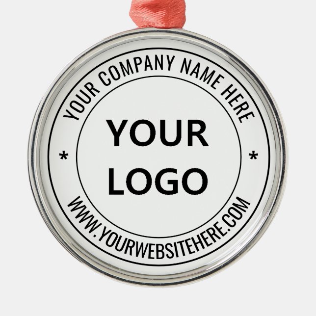 Custom Business Logo and Text Christmas Ornament (Front)