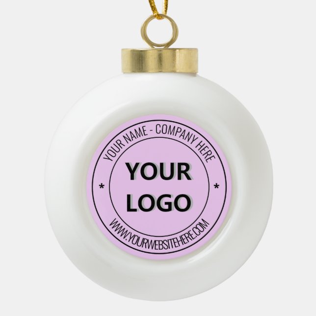 Custom Business Logo and Text Christmas Ornaments (Front)