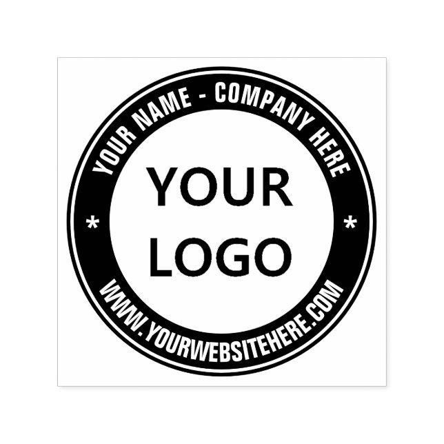 Custom Business Logo and Text Colour Round Stamp (Design)