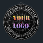 Custom Business Logo and Text Company Dart Board<br><div class="desc">Custom Colours and Fonts - Design Your Own Personalized Dart Board with Your Company Logo Name Website or Custom Text Promotional Business Dartboards Gift - Add Your Logo - Image or QR Code - Photo / Name - Company / Website - Information / More - Resize and move or remove...</div>