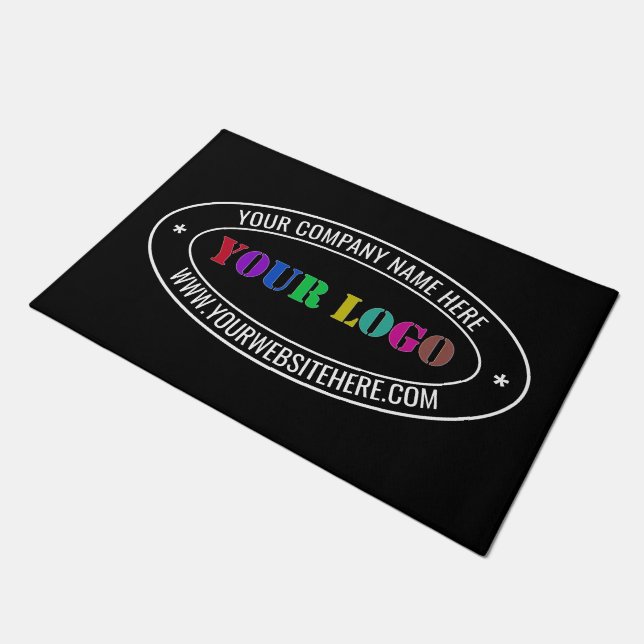 Custom Business Logo and Text Company Doormat (Angled)