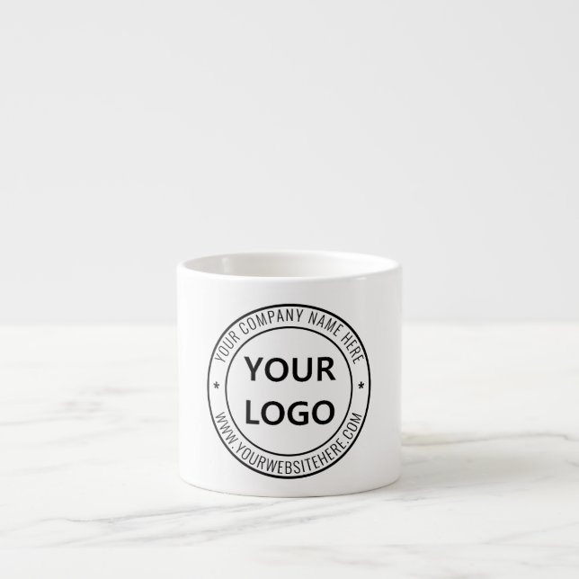 Custom Business Logo and Text Company Espresso Cup (Front)