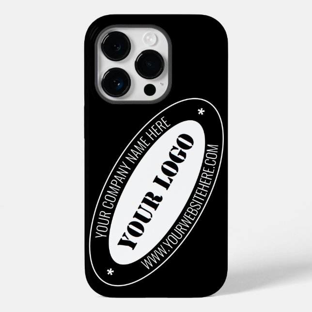 Custom Business Logo and Text Company iPhone Case (Back)