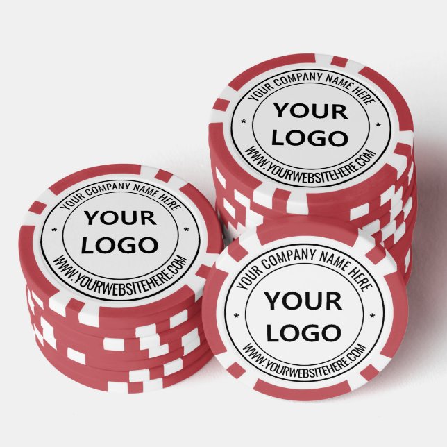 Custom Business Logo and Text Company Poker Chips (Stack)