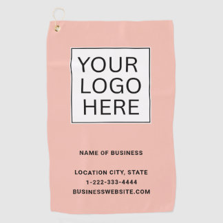 Custom Business Logo and Text Golf Towel
