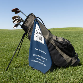 Custom Business Logo and Text Golf Towel
