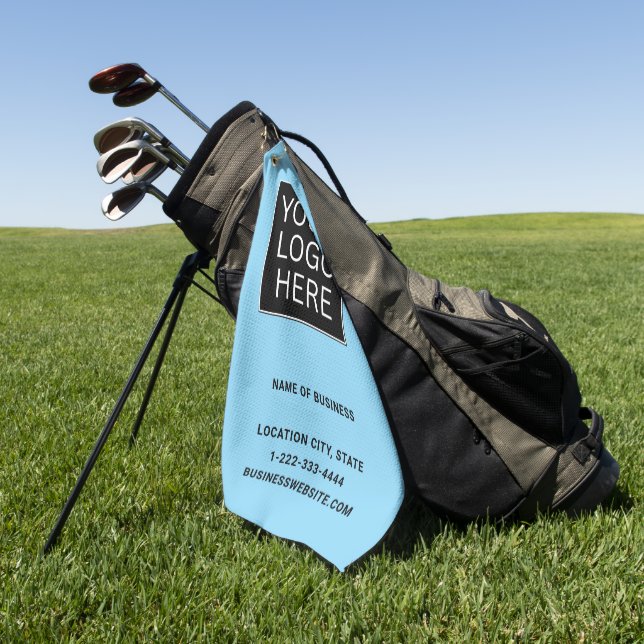 Custom Business Logo and Text Golf Towel (Green)