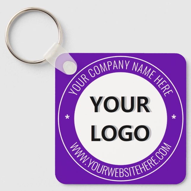 Custom Business Logo and Text Keychain Template (Front)