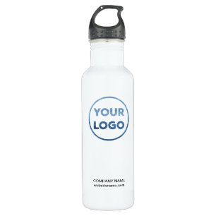 Custom Business Logo and Text on White 710 Ml Water Bottle