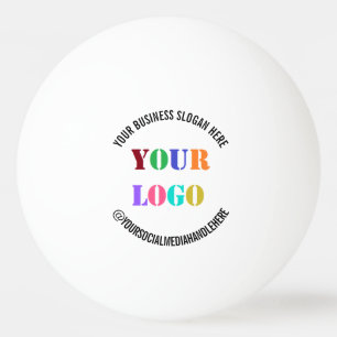 Custom Business Logo and Text Ping Pong Ball