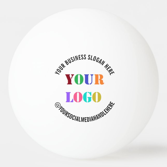 Custom Business Logo and Text Ping Pong Ball (Front)