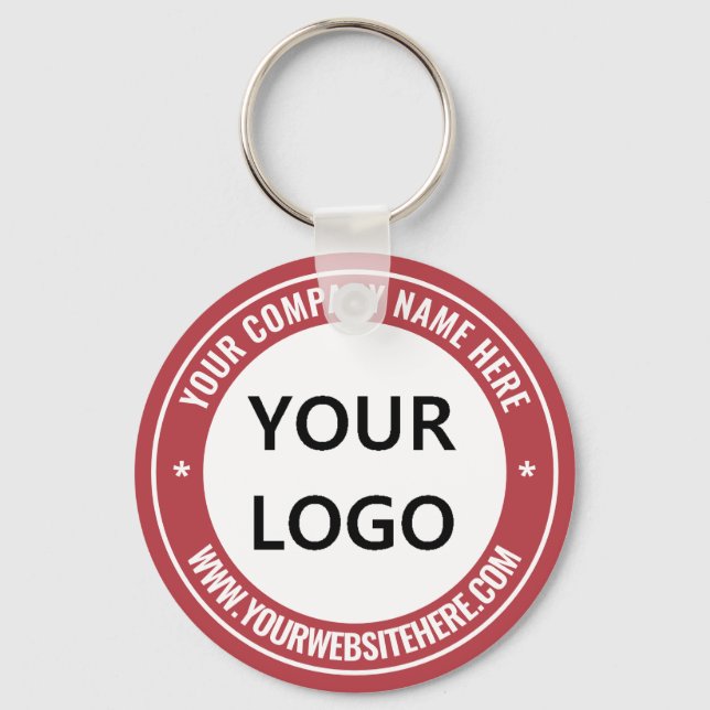 Custom Business Logo and Text Promotional Keychain (Front)