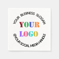 Custom Business Logo and Text Promotional Napkins