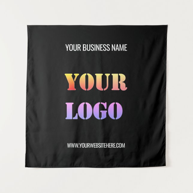 Custom Business Logo and Text Promotional Tapestry (Front (Horizontal))