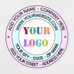 Custom Business Logo and Text Round Labels
