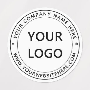 Custom Business Logo and Text Round Labels