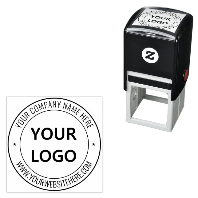 Custom Business Logo and Text Self-Inking Stamp (In Situ)
