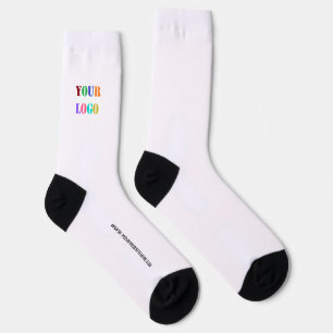 Custom Business Logo and Text Socks Example