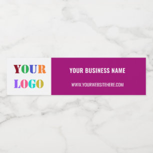 Custom Business Logo and Text Water Bottle Label