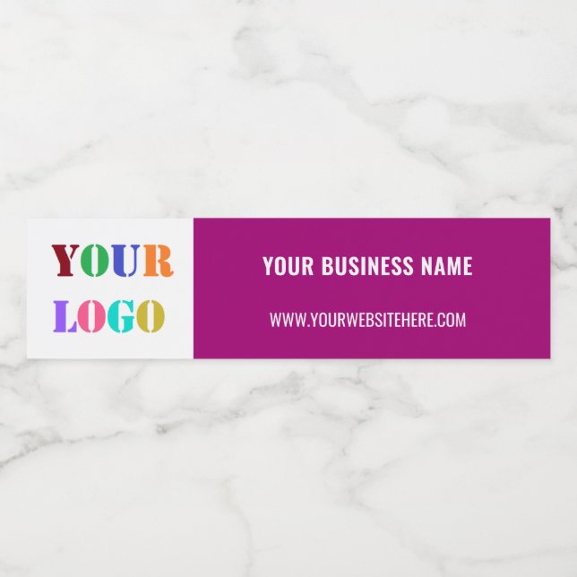 Custom Business Logo and Text Water Bottle Label (Single Label)