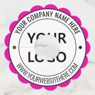 Custom Business Logo and Text Wine Glass Tag