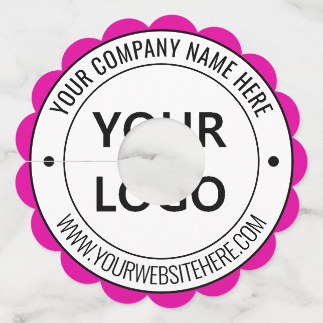Custom Business Logo and Text Wine Glass Tag (Front)