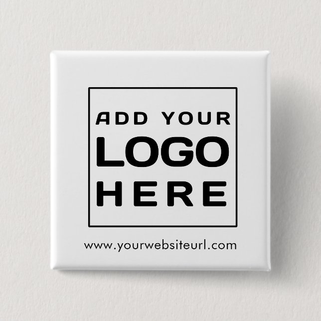 Custom Business Logo and Website 2 Inch Square Button (Front)