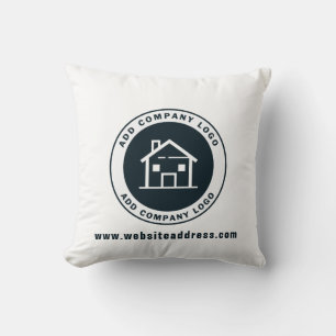 Custom Business Logo and Website Address Throw Pillow