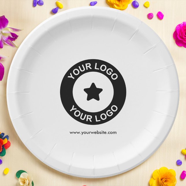 Custom Business Logo and Website Promotional Paper Plate (Creator Uploaded)