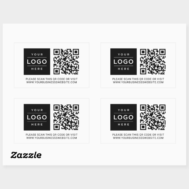 Custom Business Logo and Website QR Code Sticker (Sheet)