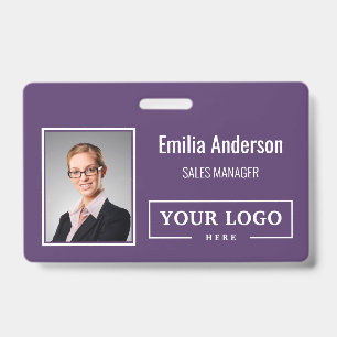 Custom Business Logo Barcode Employee Photo Badge