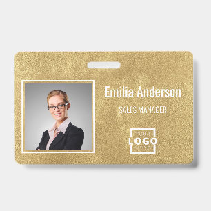 Custom Business Logo Barcode Employee Photo Badge