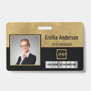 Custom Business Logo Barcode Employee Photo Badge