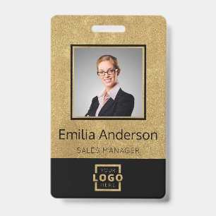 Custom Business Logo Barcode Employee Photo Badge