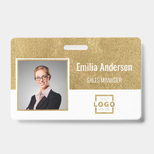 Custom Business Logo Barcode Employee Photo Badge