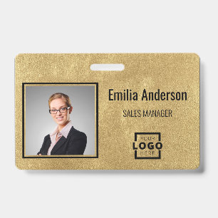 Custom Business Logo Barcode Employee Photo Badge