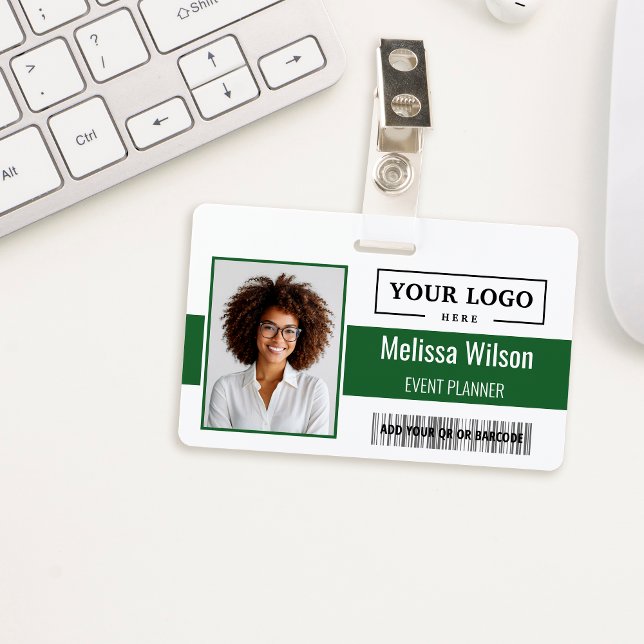 Custom Business Logo Barcode QR Code Employee Badge (Creator Uploaded)