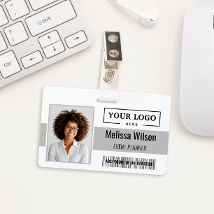 Custom Business Logo Barcode QR Code Employee Badge