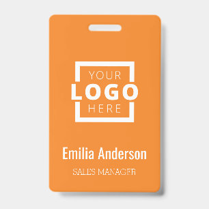 Custom Business Logo Basic Barcode Employee Badge