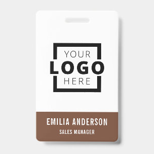 Custom Business Logo Basic Barcode Employee Badge