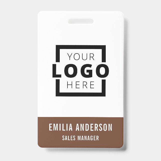 Custom Business Logo Basic Barcode Employee Badge (Front)