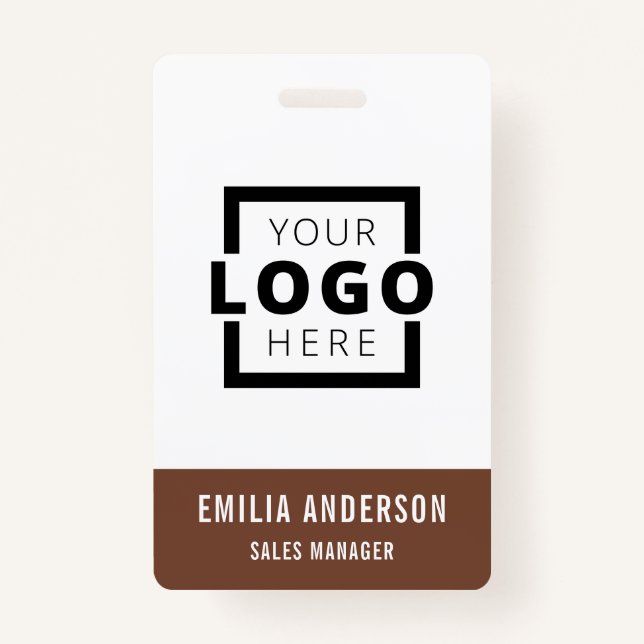 Custom Business Logo Basic Barcode Employee Badge (Front)